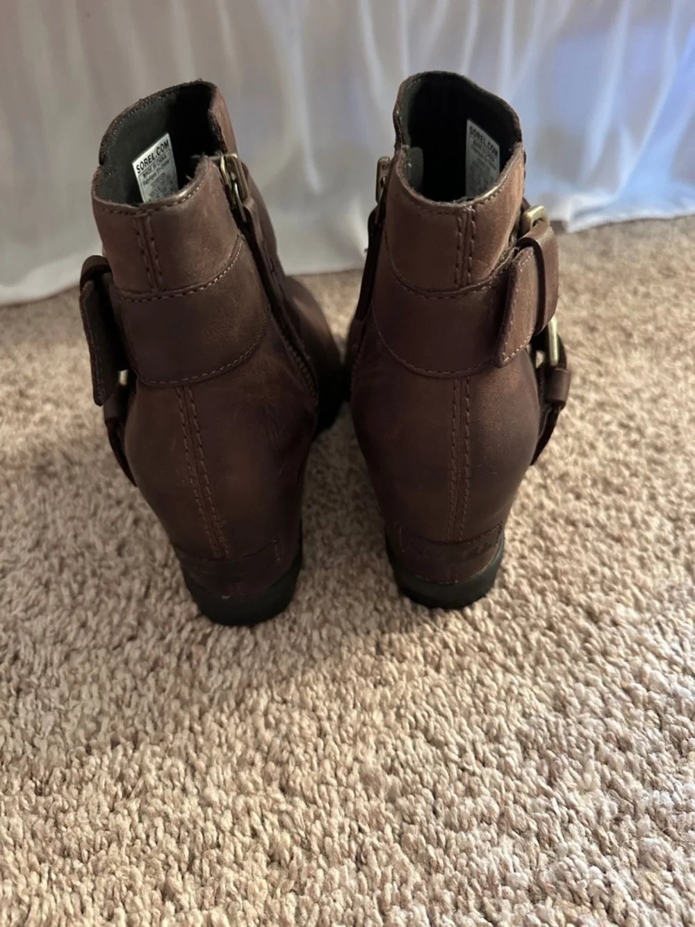 Sorel Women's Joan of Arctic Wedge II Buckle Boots size 7.5